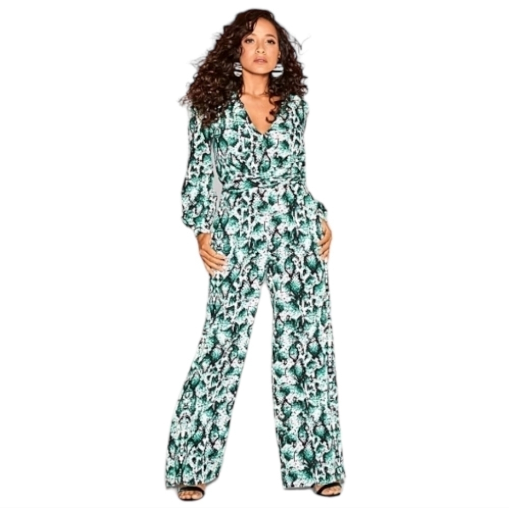 NWT; GABRIELLE UNION for NY & CO, Women's Abstract-Print V-Neck Jumpsuit, Sz L